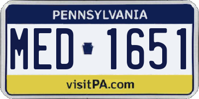 PA license plate MED1651