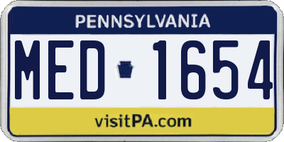 PA license plate MED1654