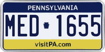 PA license plate MED1655