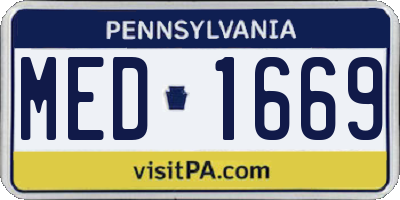 PA license plate MED1669