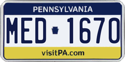 PA license plate MED1670