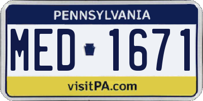 PA license plate MED1671