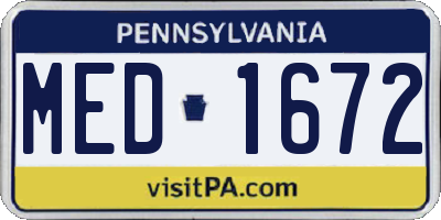 PA license plate MED1672