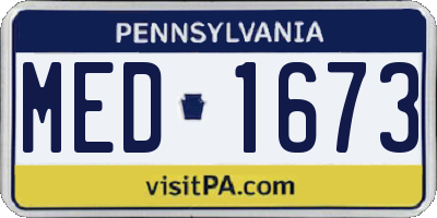 PA license plate MED1673