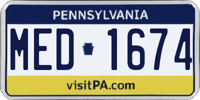 PA license plate MED1674