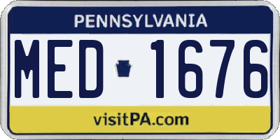 PA license plate MED1676