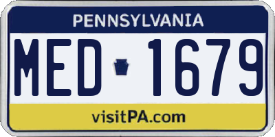 PA license plate MED1679