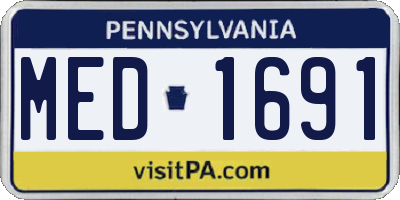 PA license plate MED1691