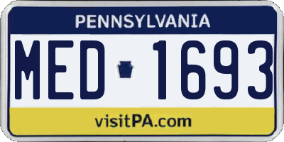 PA license plate MED1693