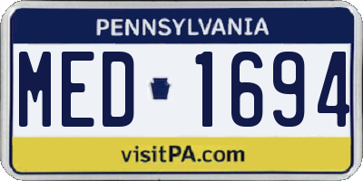 PA license plate MED1694