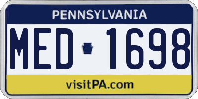 PA license plate MED1698