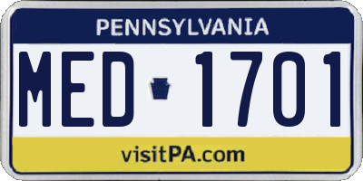 PA license plate MED1701