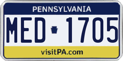 PA license plate MED1705