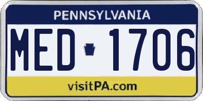 PA license plate MED1706