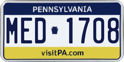 PA license plate MED1708