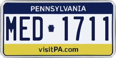 PA license plate MED1711
