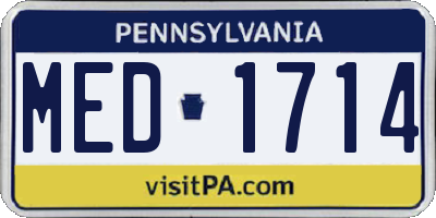PA license plate MED1714