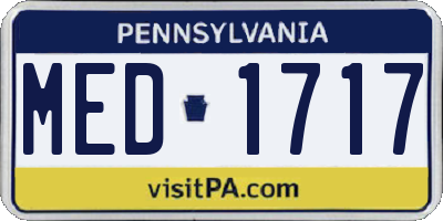 PA license plate MED1717