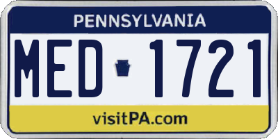 PA license plate MED1721