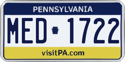 PA license plate MED1722