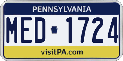 PA license plate MED1724