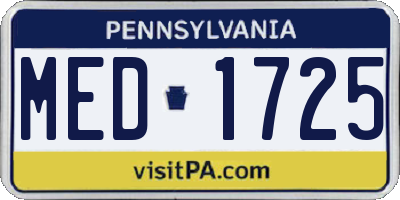 PA license plate MED1725