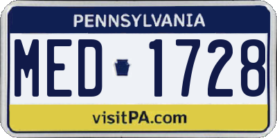 PA license plate MED1728