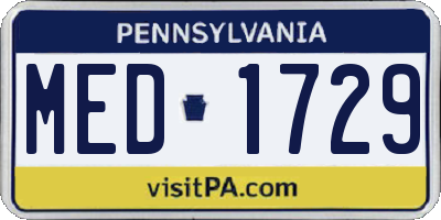 PA license plate MED1729