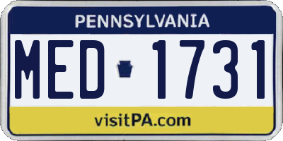 PA license plate MED1731