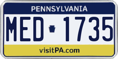 PA license plate MED1735