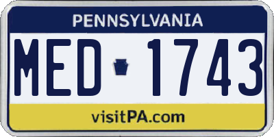 PA license plate MED1743