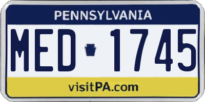 PA license plate MED1745