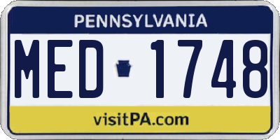 PA license plate MED1748