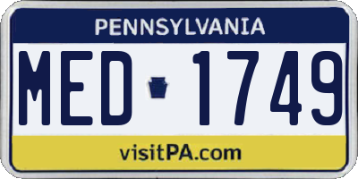 PA license plate MED1749