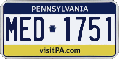 PA license plate MED1751