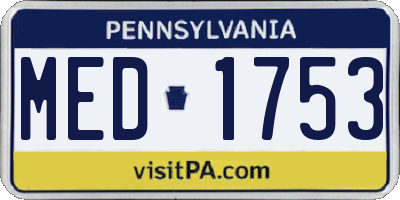 PA license plate MED1753