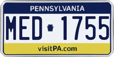 PA license plate MED1755