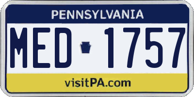 PA license plate MED1757