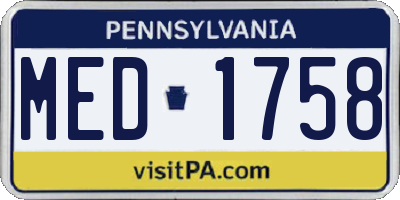 PA license plate MED1758