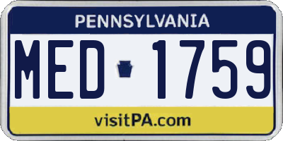 PA license plate MED1759