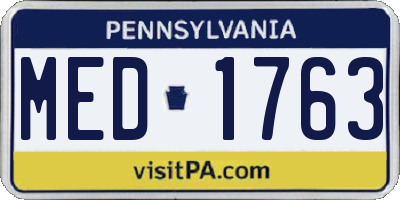 PA license plate MED1763