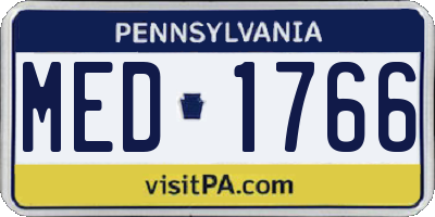 PA license plate MED1766