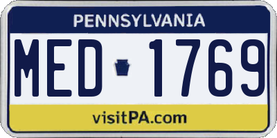PA license plate MED1769