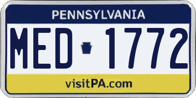 PA license plate MED1772