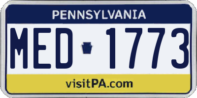 PA license plate MED1773