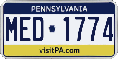PA license plate MED1774