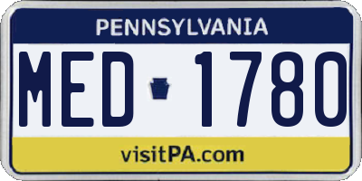PA license plate MED1780