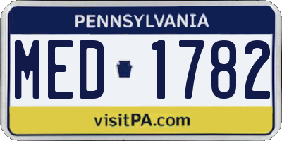 PA license plate MED1782