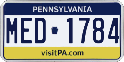 PA license plate MED1784