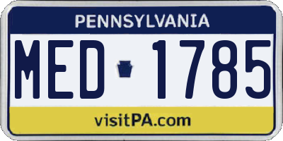 PA license plate MED1785
